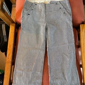 Striped Free People Gray Wide-Leg Pants